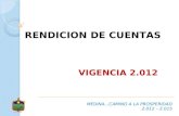 RENDICION DE CUENTAS VIGENCIA 2.012