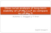 Glow  curve  analysis  of  long-term stability  of  LiF:Mg,Cu,P as compare  to LiF:Mg,Ti