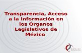 Transparencia, Acceso a la Información en los Órganos Legislativos de México