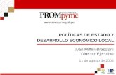 POLÍTICAS DE ESTADO Y DESARROLLO ECONÓMICO LOCAL