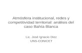 Atmósfera institucional, redes y competitividad territorial: análisis del caso Bahía Blanca