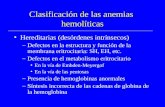 Clasificación de las anemias  hemolíticas