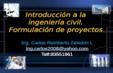 Introducción a la ingeniería civil. Formulación de proyectos