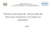 Política Nacional de  Desarrollo de Recursos Humanos en Salud, El Salvador.