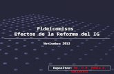 Fideicomisos  Efectos de la Reforma del IG Noviembre 2013