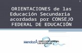 ORIENTACIONES de las Educación Secundaria  acordadas por CONSEJO FEDERAL DE EDUCACIÓN