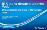 IE 9  para desarrolladores  Web Diferenciación  de Sites  y Developer Tools