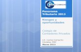 Panorama  Tributario 2013 Riesgos y oportunidades Colegio de Contadores Privados