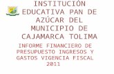 INSTITUCIÓN EDUCATIVA  PAN  DE AZÚCAR DEL MUNICIPIO DE CAJAMARCA TOLIMA