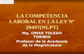 LA COMPETENCIA LABORAL EN LA LEY Nº 29497(NLPT)