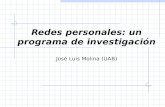 Redes personales: un programa de investigación José Luis Molina (UAB)