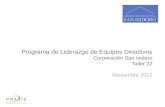 Programa de Liderazgo d e Equipos Directivos Corporación San Isidoro Taller 22 Noviembre 2012