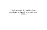 2.1 Generaci³n  del archivo final  ( mediante la sintaxis generada para SPSS)