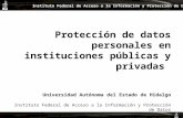 Protección de datos personales en instituciones públicas y privadas