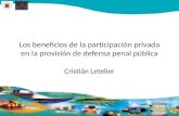 Los beneficios de la participación privada en la provisión de defensa penal pública