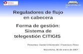 Reguladores de flujo en cabecera Forma de gestión: Sistema de telegestión CITIGIS