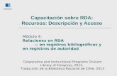 Capacitación sobre RDA: Recursos: Descripción y Acceso