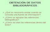 OBTENCIÓN DE DATOS BIBLIOGRÁFICOS