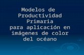 Modelos de  Productividad Primaria para aplicación en imágenes de color del océano
