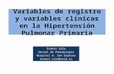 Variables de registro y variables clínicas en la Hipertensión Pulmonar Primaria