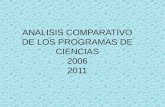 ANALISIS COMPARATIVO DE LOS PROGRAMAS  DE CIENCIAS 2006 2011