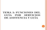TEMA 3: FUNCIONES DEL GUÍA POR SERVICIOS DE ASISTENCIA Y GUÍA