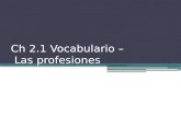 Ch 2.1 Vocabulario –  Las profesiones