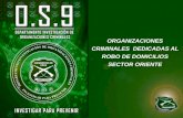 ORGANIZACIONES CRIMINALES  DEDICADAS AL ROBO DE DOMICILIOS SECTOR ORIENTE