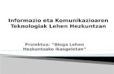 Informazio  eta  Komunikazioaren Teknologiak Lehen Hezkuntzan