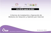 Criterios de Instalación y Operación de Módulos de Votación y Opinión por Internet