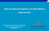 Nota de conjuntura laboral a les Illes Balears Juliol de  2012