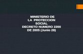 MINISTERIO DE  LA  PROTECCION  SOCIAL DECRETO NUMERO 2200 DE  2005 (Junio  28 )