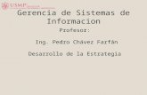 Profesor:  Ing. Pedro Chávez  Farfán Desarrollo de la Estrategia