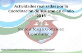 Actividades realizadas por la  Coordinación de Turismo en  el año 2013