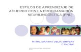 ESTILOS DE APRENDIZAJE DE ACUERDO CON LA PROGRAMACIÓN NEURILINGÜÍSTICA (PNL)