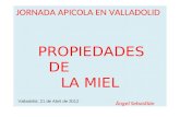 JORNADA APICOLA EN VALLADOLID PROPIEDADES  DE               LA MIEL Ángel Sebastián