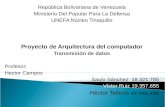 República Bolivariana de Venezuela Ministerio Del Popular Para La Defensa UNEFA Núcleo Tinaquillo Proyecto de Arquitectura del computador Transmisión de datos