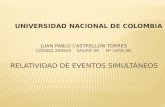 Juan pablo Castrellon torres código 200655    grupo 09     nº Lista 08  RELATIVIDAD DE EVENTOS SIMULTÁNEOS