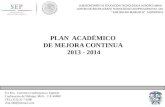 PLAN  ACADÉMICO  DE MEJORA CONTINUA  2013 - 2014