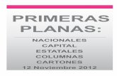 Primeras Planas Nacionales y Cartones 12 Noviembre 2012