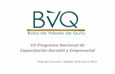 VII Programa Nacional de Capacitación Bursátil y Empresarial Concurso InterUniversitario