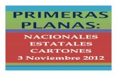 Primeras Planas Nacionales y Cartones 3 Noviembre 2012