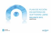 Presentación Balance do Plan de acción en materia de Software Libre ano 2012