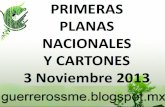 Primeras Planas Nacionales y Cartones 3 Noviembre 2013
