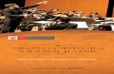 Programa de mano concierto homenaje a Benjamin Britten de la Orquesta Sinfónica Nacional Juvenil