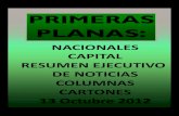Primeras Planas Nacionales y Cartones 13 Octubre 2012