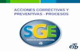 ACCIONES CORRECTIVAS Y PREVENTIVAS - PROCESOS
