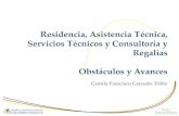 Residencia, Asistencia Técnica, Servicios Técnicos y Consultoría y Regalías. Obstáculos y Avances