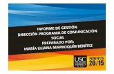INFORME DE GESTIÓN COMUNICACIÓN SOCIAL