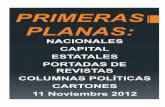 Primeras Planas Nacionales y Cartones 11 Noviembre 2012